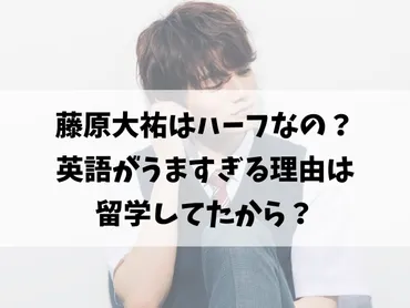 藤原大祐はハーフなの？英語がうますぎる理由は留学してたから？