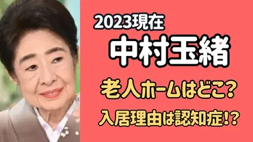 2023現在】中村玉緒の老人ホームはどこ？入居理由が認知症って本当？ 