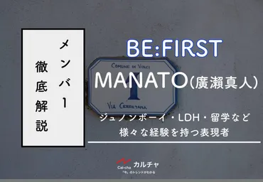 BE:FIRSTメンバー別紹介】MANATO(廣瀨真人)