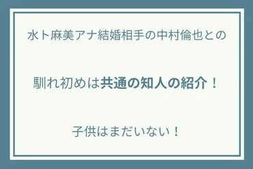 水ト麻美アナ結婚相手の中村倫也との馴れ初めは共通の知人の紹介！子供はまだいない！ 