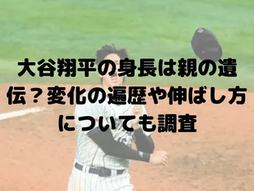 大谷翔平の身長は親の遺伝？変化の遍歴や伸ばし方についても調査 