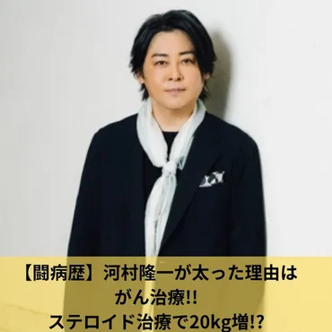 闘病歴】河村隆一が太った理由はがん治療ステロイド治療で増