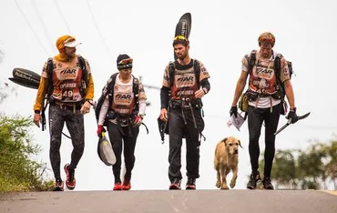 ジャングルのレースに最後までついてきた野良犬、引き取られる 