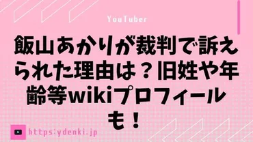 飯山あかりが裁判で訴えられた理由は?旧姓や年齢等プロフィールも!