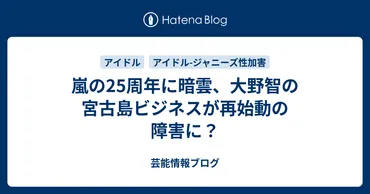 嵐の25周年に暗雲、大野智の宮古島ビジネスが再始動の障害に？ 