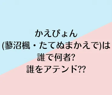 かえぴょん(蓼沼楓・たてぬまかえで)は誰で何者?誰をアテンド?? 