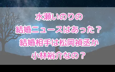 水瀬いのりの結婚ニュースはあった?結婚相手は松岡禎丞か小林 ...