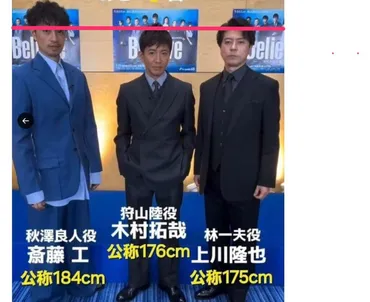 木村拓哉の身長は公称176cmより低い?サバ読み疑惑に終止符