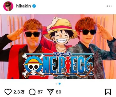 HIKAKIN＆SEIKINがルフィと゛夢のコラボ゛新OP主題歌を担当!!「めちゃくちゃ胸アツ」「サイコー」