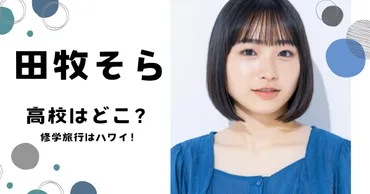 田牧そらの高校はどこ?修学旅行はハワイで偏差値は?ドラマ『スカイキャッスル』出演の子役は高校生!