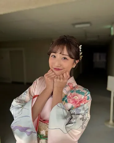 アイドル」元創設メンバー・福井テレビ田辺真南葉アナ、振袖姿であざとくパシャリ!さすが元アイドルと話題スポーツブル