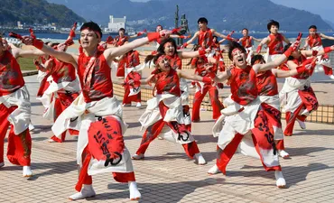 伊東で絆祭り 33チームがよさこい演舞 ロケーション「最高」