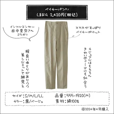 しまむら】着瘦せ効果抜群!「2420円ベイカーパンツ」、定番で合わせやすさ抜群、田中里奈さんコラボ : しまむらコーデ365日 Powered by ライブドアブログ