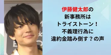 伊藤健太郎の新事務所はトライストーン!不義理行為に違約金踏み倒す?の声 – ねぎしのブログ。