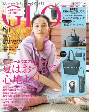 レビュー】GLOW8月号付録は大人気の「DEAN ＆ DELUCA」レジかごバッグと保冷ボトルケース！ ネット予約完売なので見つけたら即ゲットすべし  