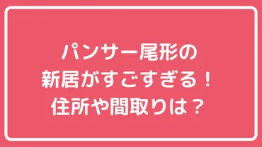 パンサー尾形の新居場所は高円寺のどこ?間取りや価格、ヘーベルでソファがすごい!