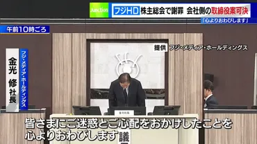 フジHDが株主総会で謝罪「心よりおわびします」 会社側の取締役案を可決