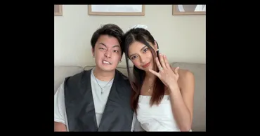 純白のドレス姿で結婚報告 でもよく見ると……？ ゛理想と現実ツイート゛で人気のモデル・ヴィエンナさんの結婚発表がユーモア満点（1/2） 