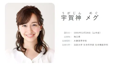 宇賀神メグアナウンサーってどんな人？素顔と多才な魅力に迫る！TBS宇賀神メグアナウンサーのハプニングから、生い立ち、音楽愛まで
