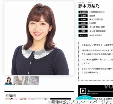 フジ藤本万梨乃アナが゛ドクター゛と結婚、「めざましテレビ」で生報告