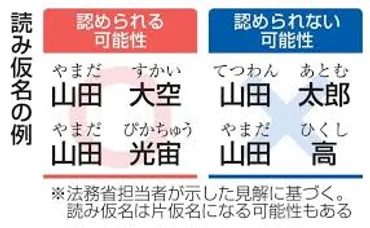 子供に「キラキラネーム」をつける事が、可能になる!?