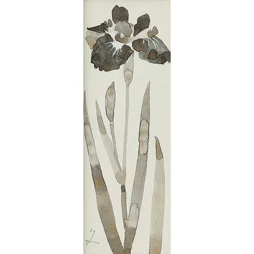 日本画家・堀文子 墨絵の世界『菖蒲』額装