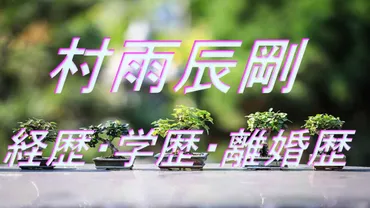 村雨辰剛(むらさめ たつまさ)の経歴学歴や離婚歴、家族構成を ...