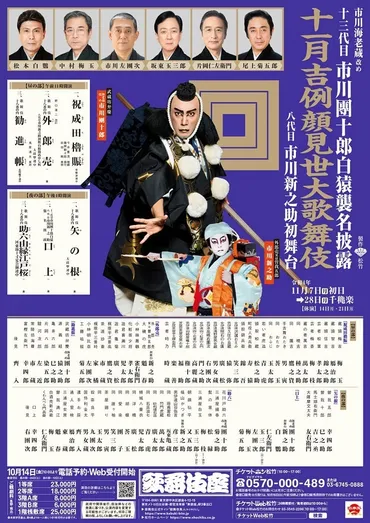 十三代目市川團十郎白猿襲名披露と八代目市川新之助初舞台の歌舞伎座『十一月吉例顔見世大歌舞伎』～豪華顔合わせで寿ぐ成田屋の門出 