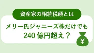 資産家の相続税額」とは！メリー氏ジャニーズ株だけでも240億円超?!