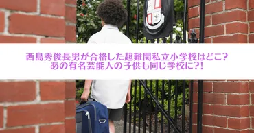 西島秀俊長男が合格した超難関私立小学校はどこ？あの有名芸能人の子供も同じ学校に？！